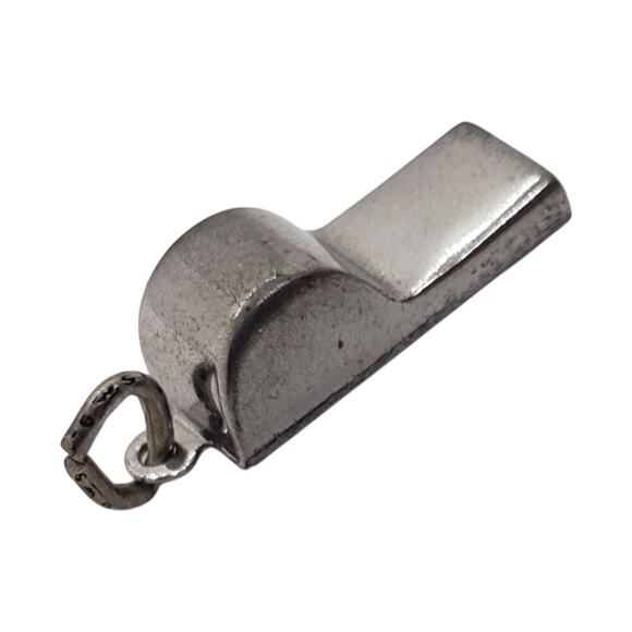 Vintage Wells Sterling Silver Whistle Charm Pendant 925 Referee Coach Works - Picture 1 of 5